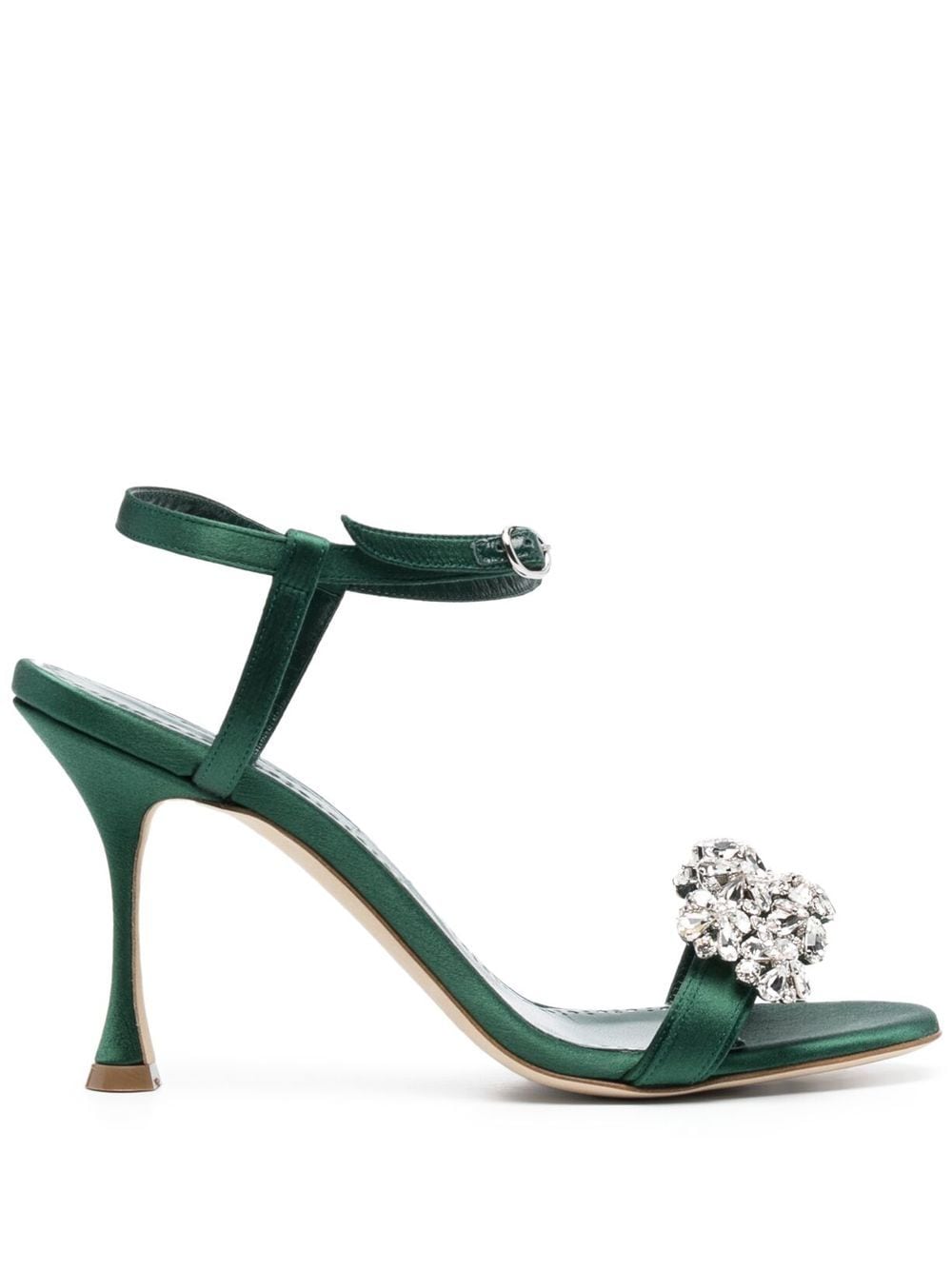 Manolo Blahnik crystal-embellished sandals - Green von Manolo Blahnik
