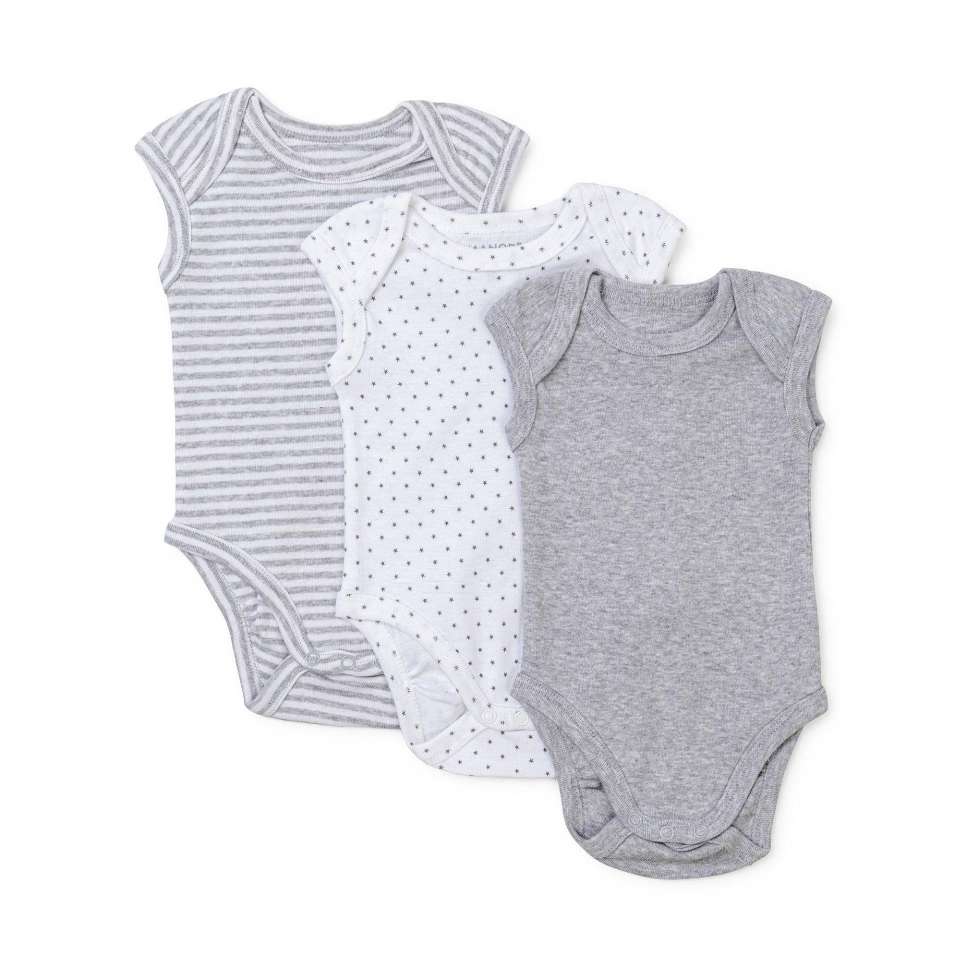 Multipack Body, Ohne Arm Unisex Grau Melange 68 von Manor Baby