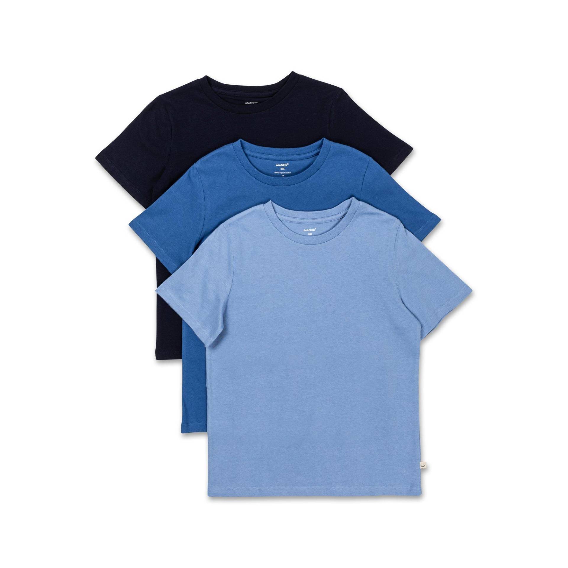 Triopack, T-shirts, Kurzarm Jungen Blau 158-164 von Manor Kids