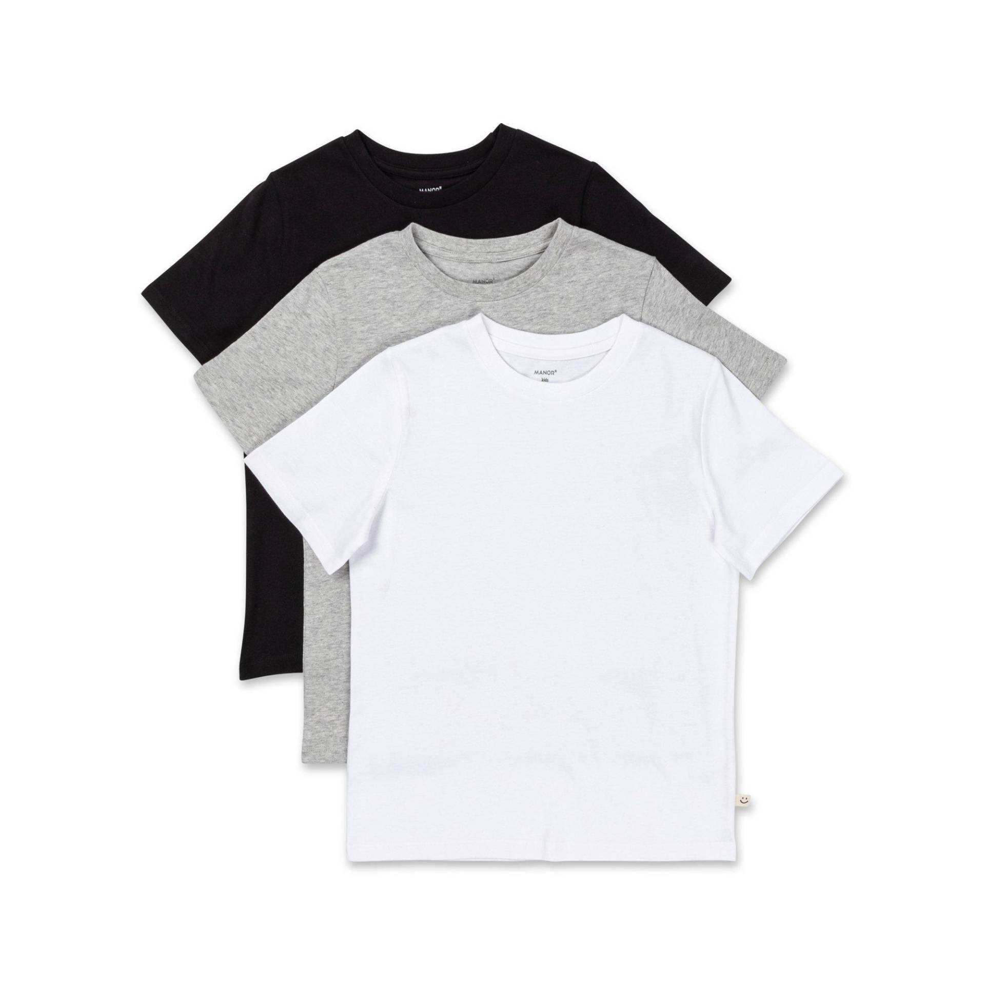 Triopack, T-shirts, Kurzarm Jungen Weiss 110 von Manor Kids