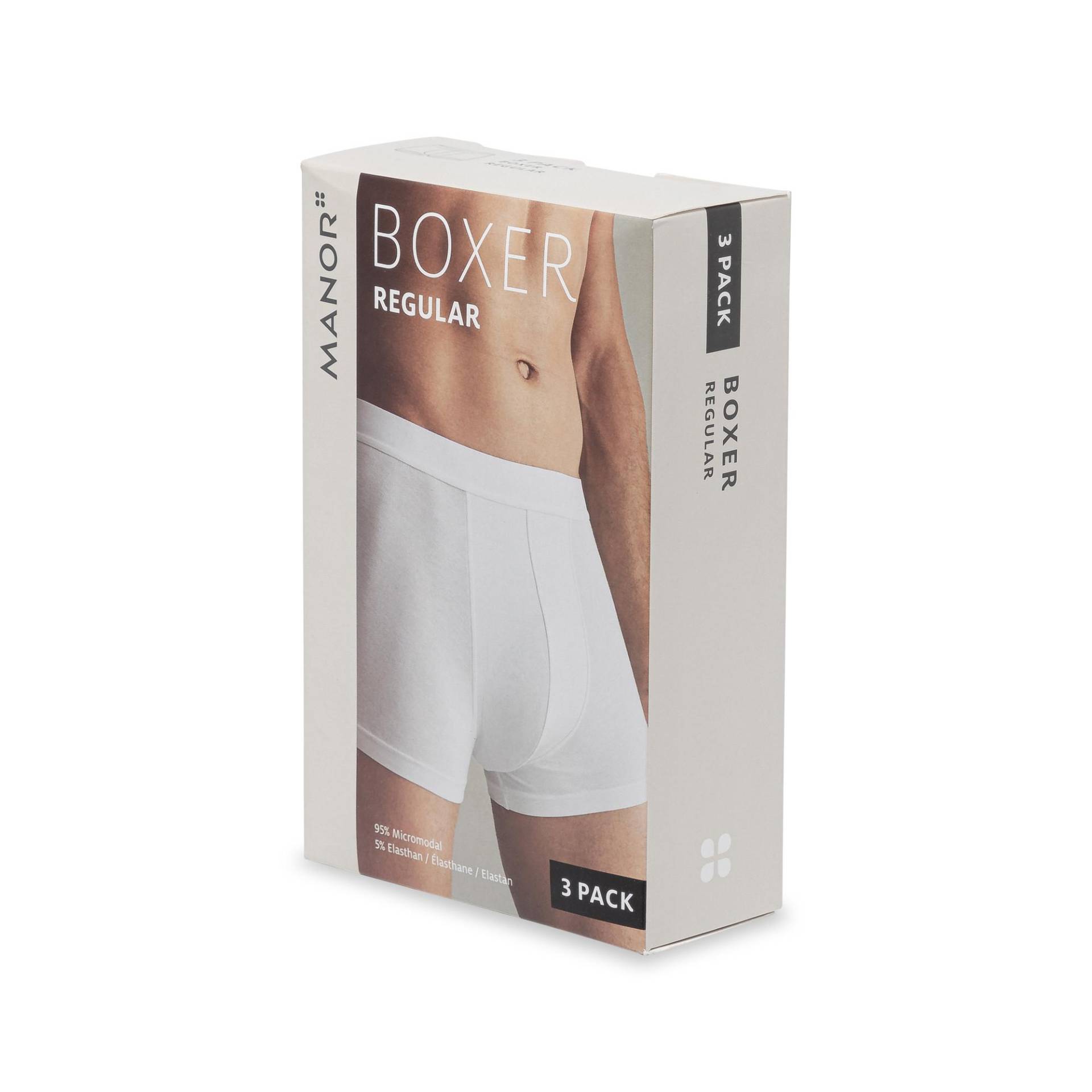 Triopack, Boxershorts Herren Weiss L von Manor Man