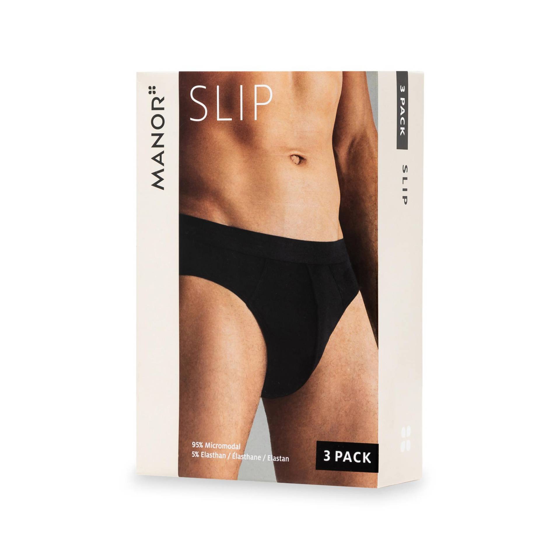 Triopack, Slips Herren Black L von Manor Man