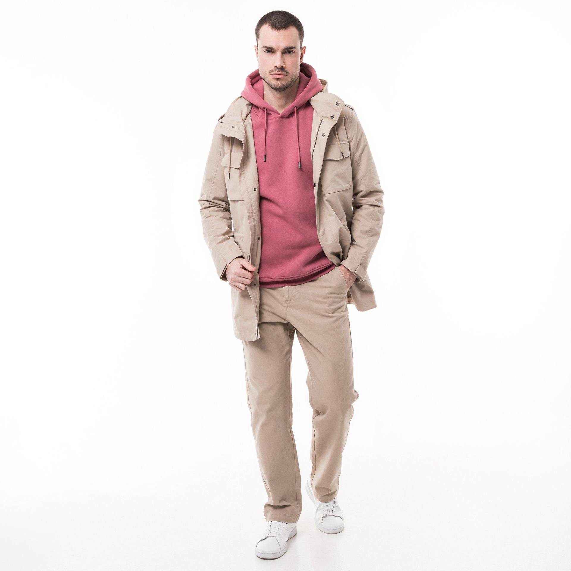 Fieldjacke Mit Kapuze Herren Beige XL von Manor Man