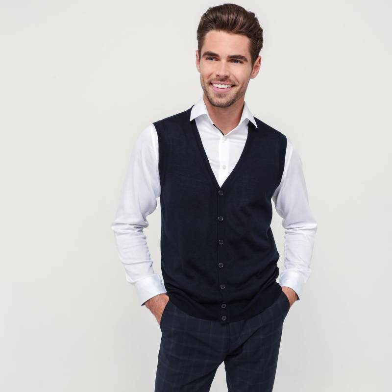 Gilet, Regular Fit Herren Marine L von Manor Man