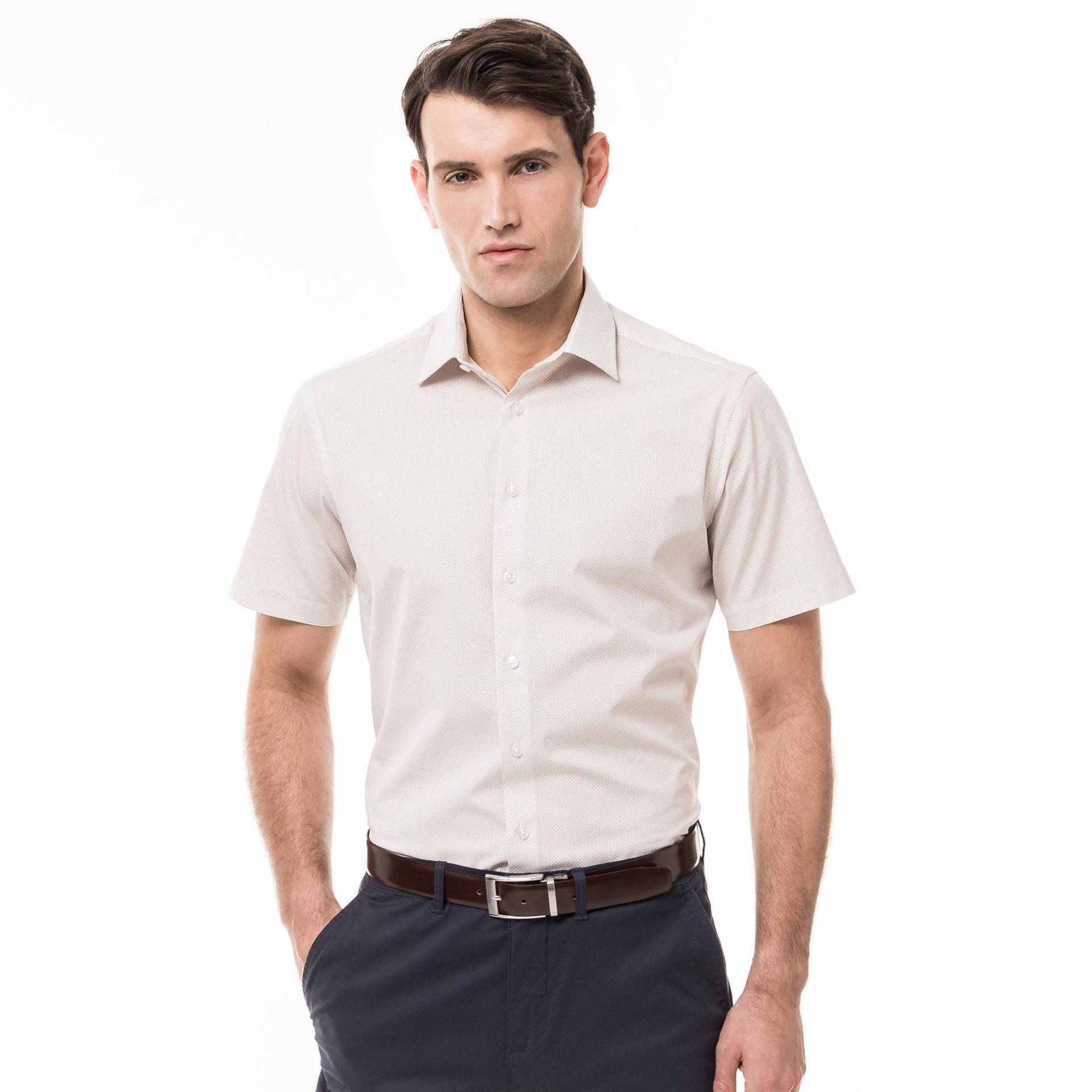 Hemd, Classic Fit, Kurzarm Herren Weiss L von Manor Man