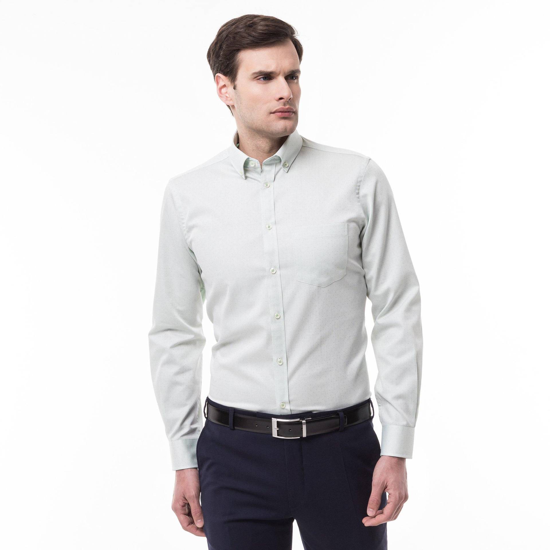 Hemd, Classic Fit, Langarm Herren Grün XL von Manor Man