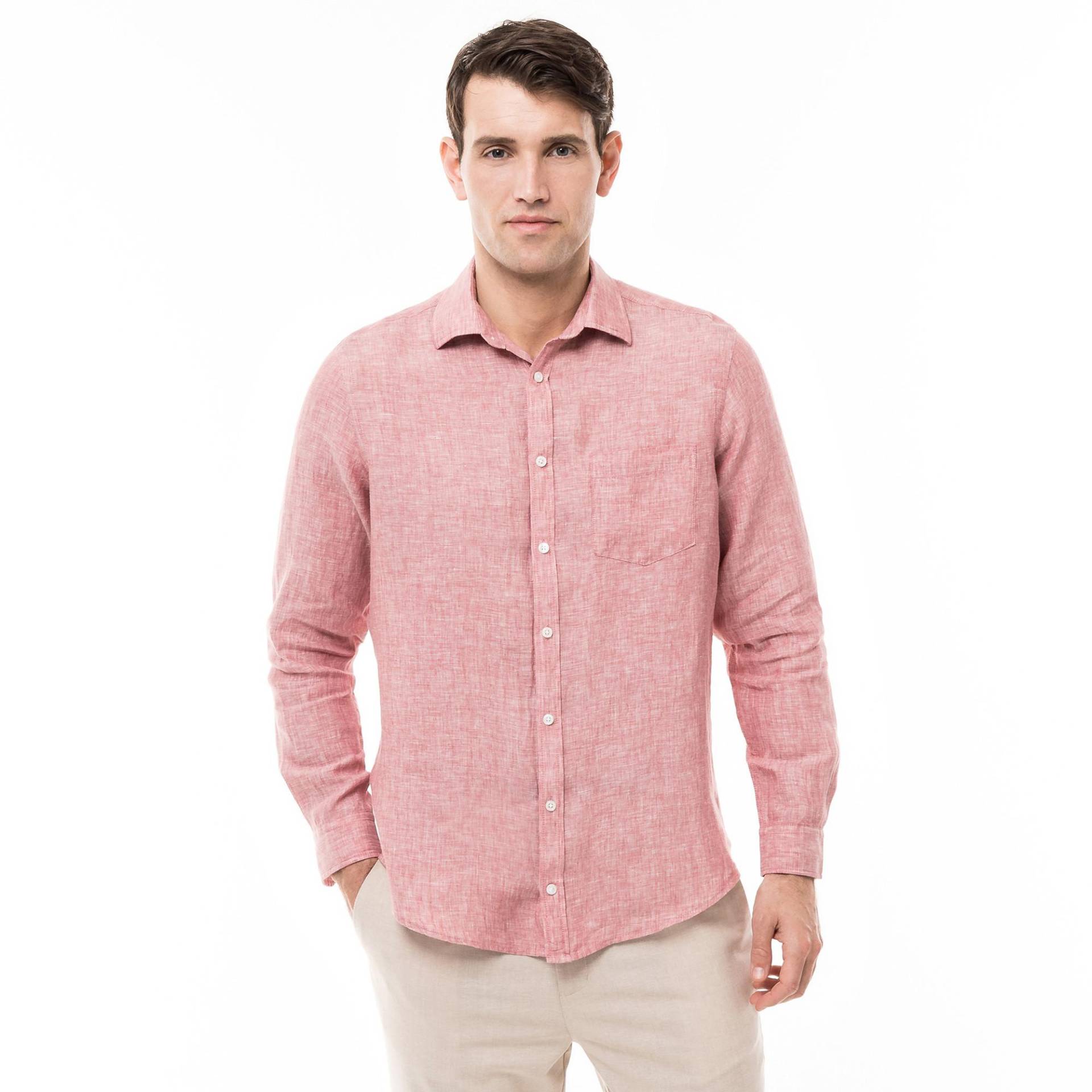 Hemd, Classic Fit, Langarm Herren Rosa XXL von Manor Man