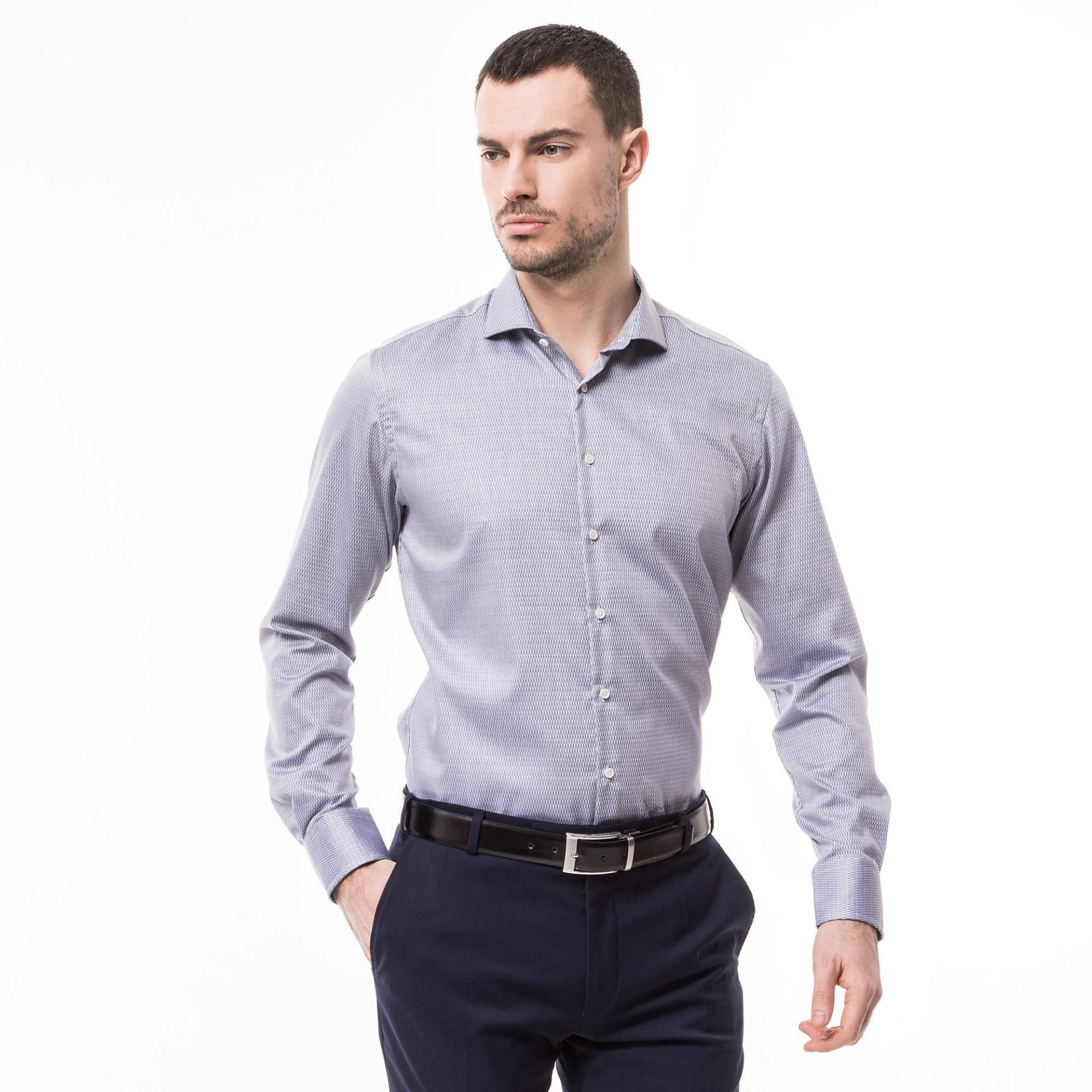 Hemd, Modern Fit, Langarm Herren Grau S von Manor Man