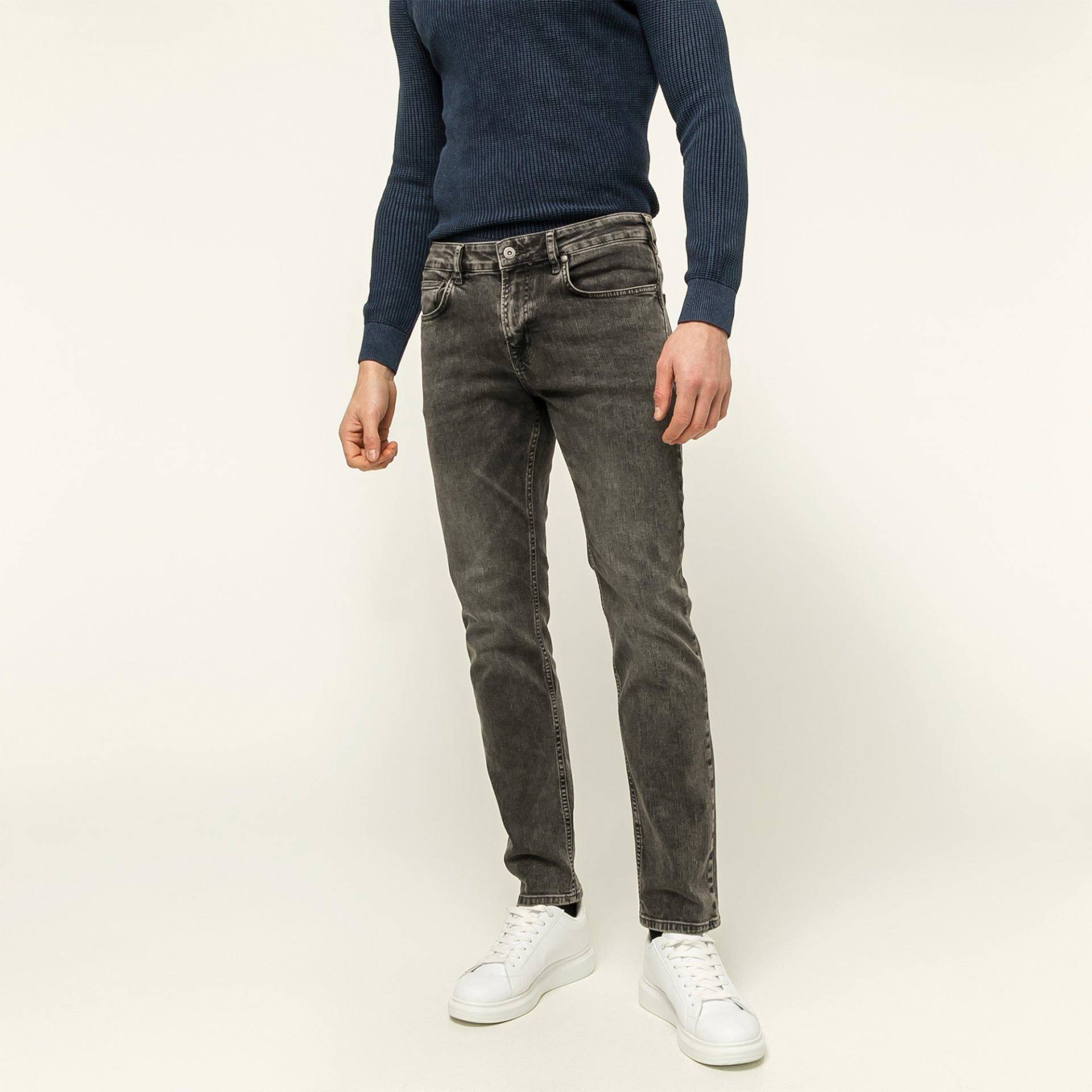 Jeans, Slim Fit Herren Grau L34/W32 von Manor Man