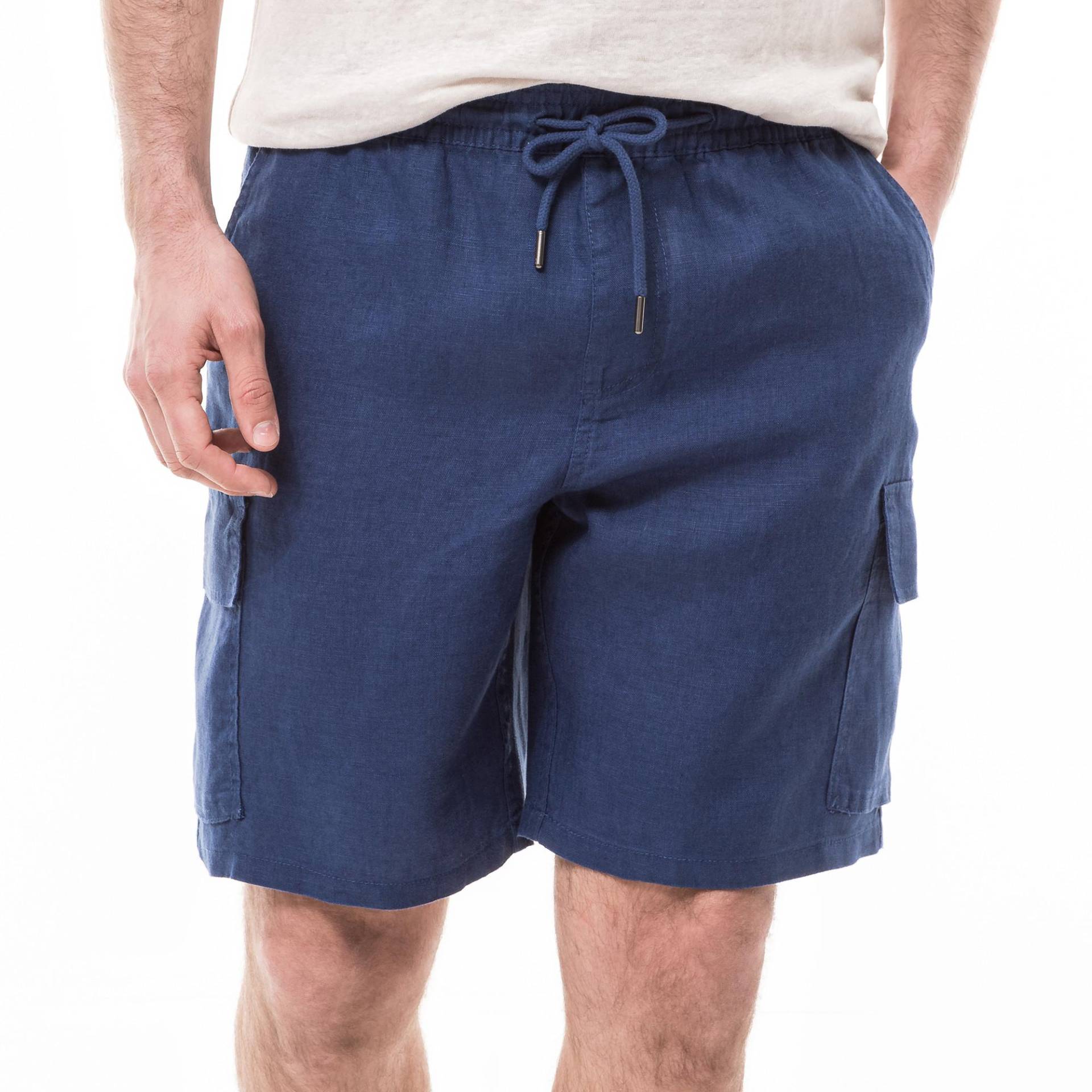 Leinen Cargo-shorts Herren Indigo XL von Manor Man