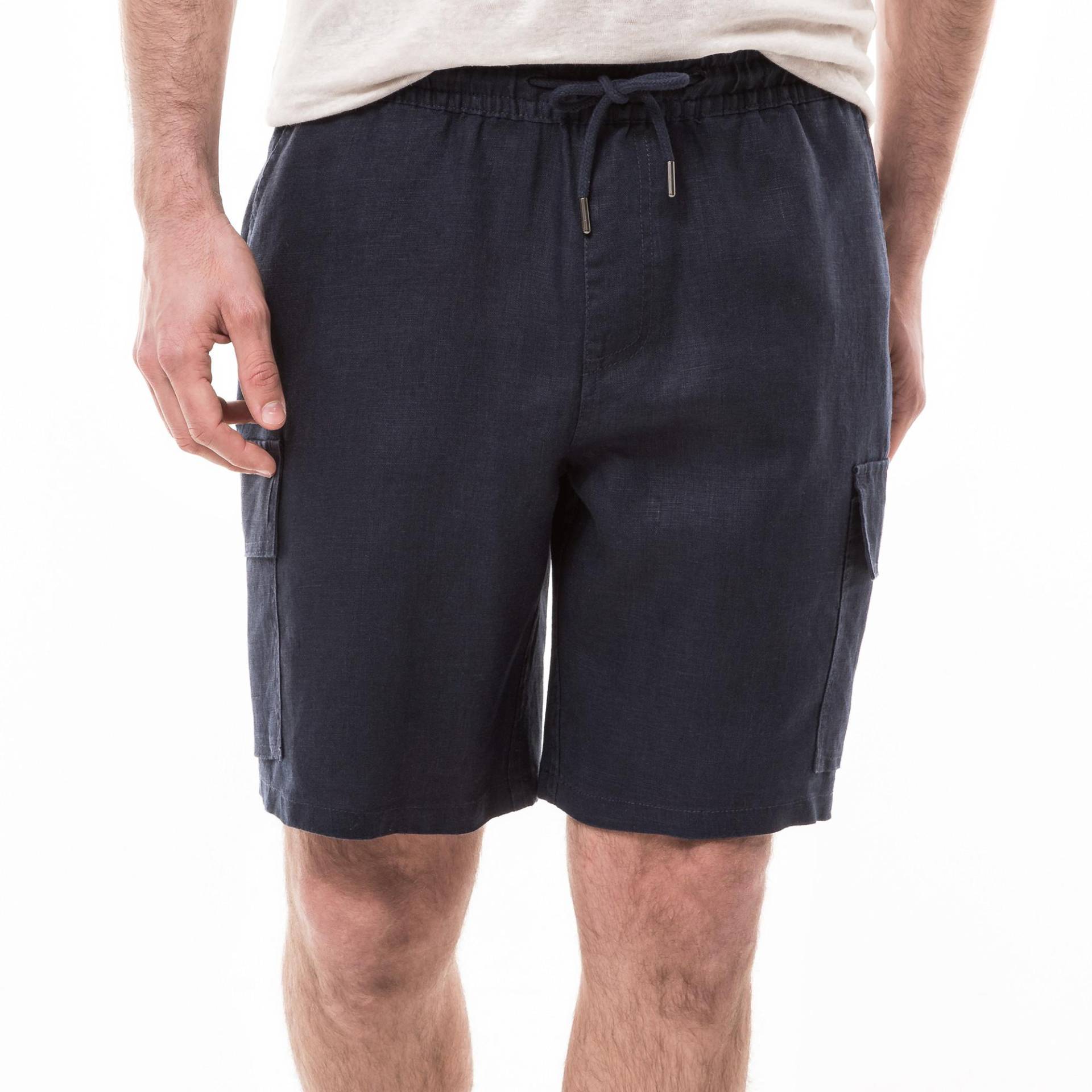 Leinen Cargo-shorts Herren Marine S von Manor Man