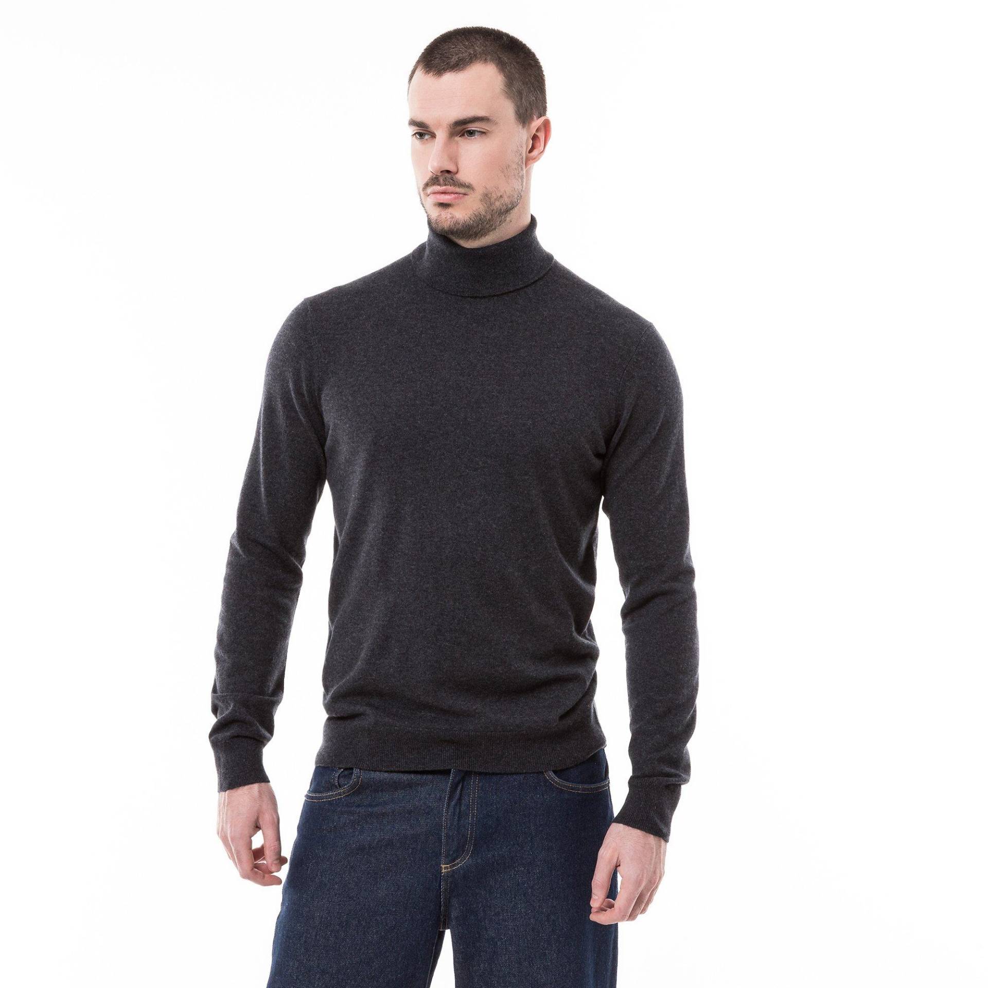 Cashmere-pullover, Rollkragen Herren Anthrazit M von Manor Man