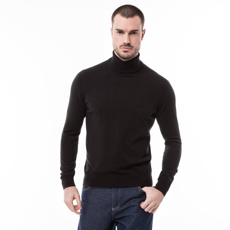 Cashmere-pullover, Rollkragen Herren Black L von Manor Man