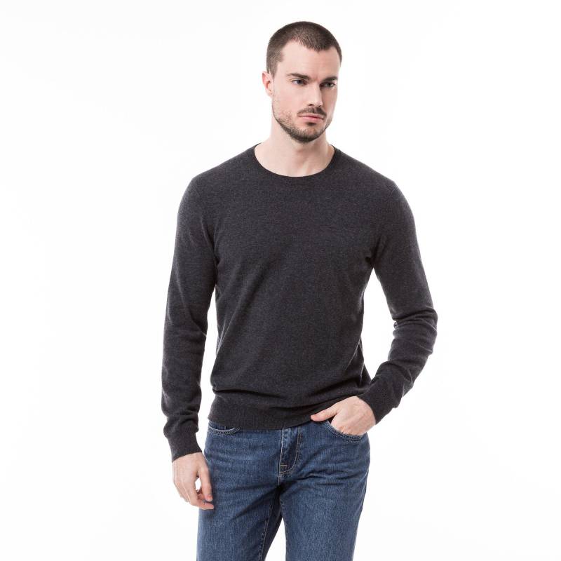 Cashmere-pullover, Rundhals Herren Anthrazit M von Manor Man