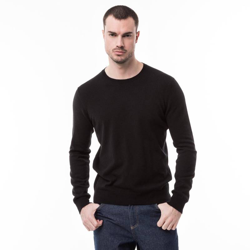 Cashmere-pullover, Rundhals Herren Black XL von Manor Man