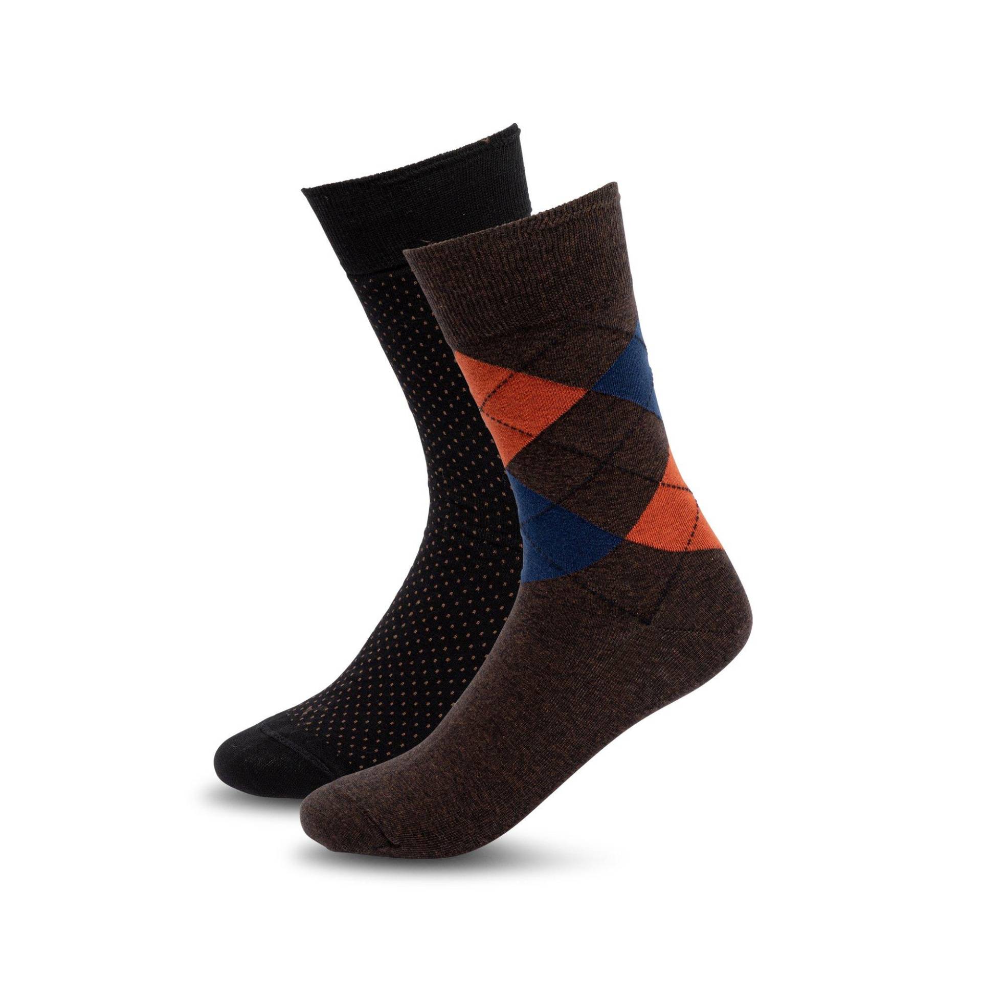 Duopack, Wadenlange Socken Herren Black 39-42 von Manor Man