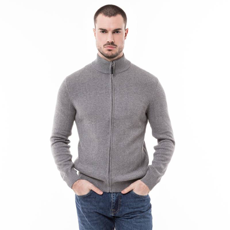 Cardigan, Regular Fit, Langarm Herren Grau Melange XL von Manor Man