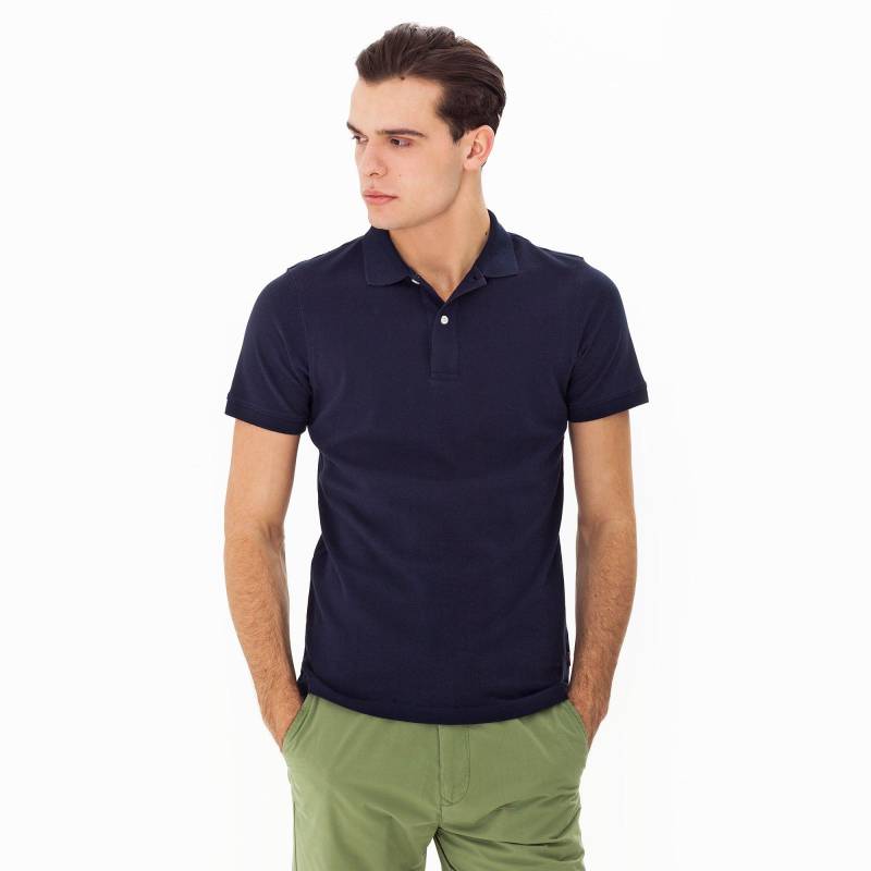 Poloshirt, Modern Fit, Kurzarm Herren Nachtblau XL von Manor Man