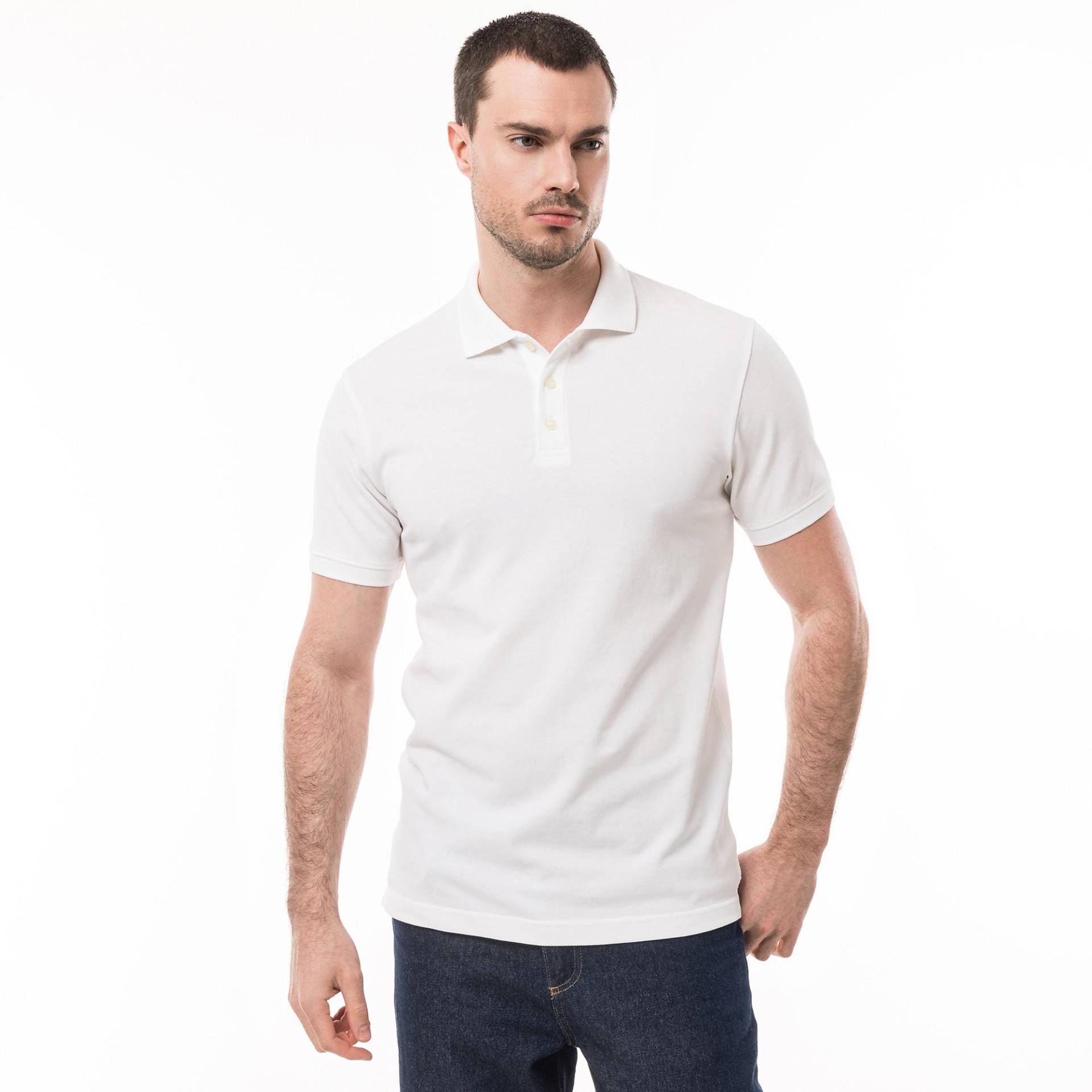 Poloshirt, Modern Fit, Kurzarm Herren Weiss 3XL von Manor Man