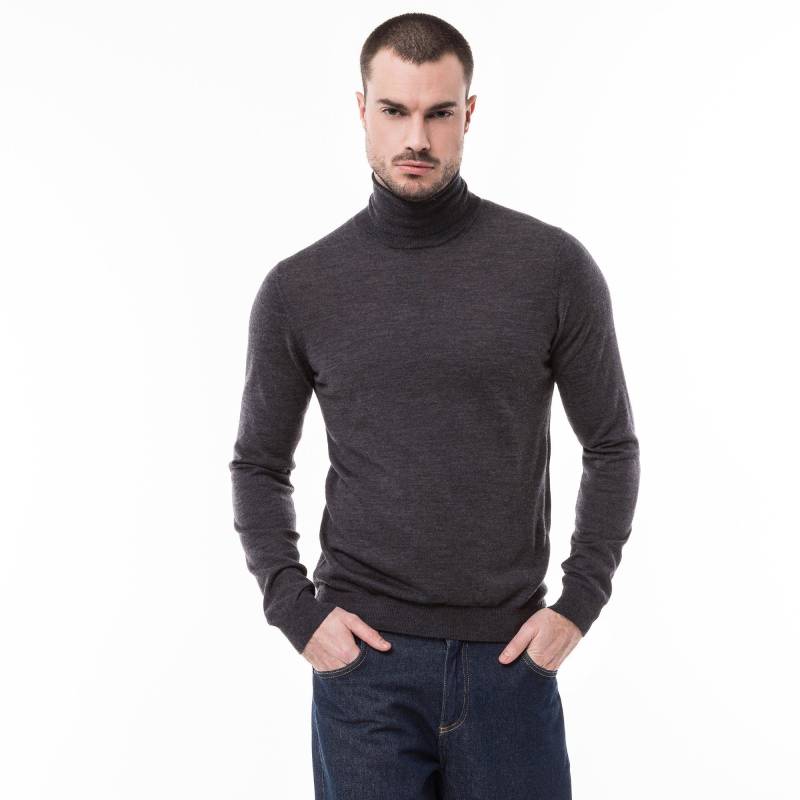 Pullover, Classic Fit, Langarm Herren Dunkelgrau M von Manor Man