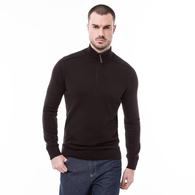 Pullover, Stehkragen, Half-zip Herren Black XXL von Manor Man