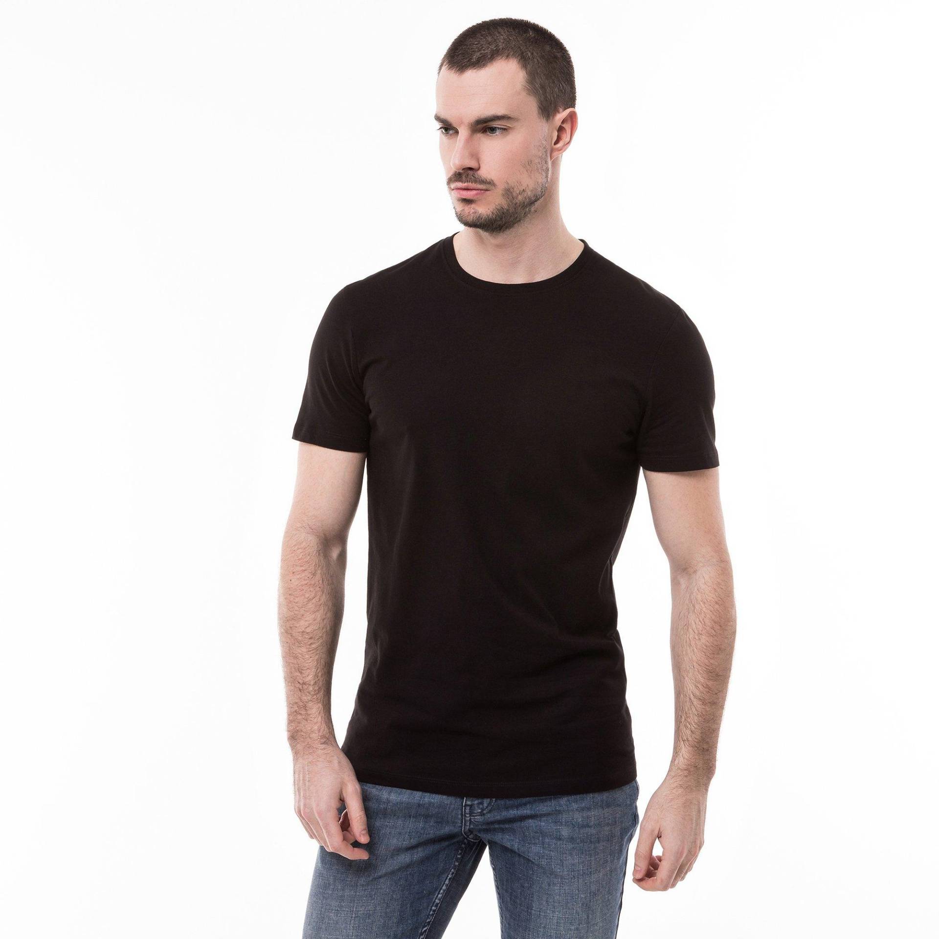 T-shirt, Classic Fit, Kurzarm Herren Black L von Manor Man