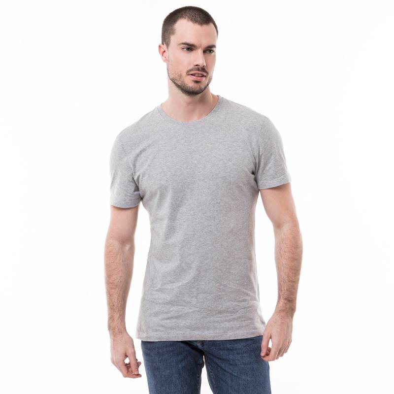 T-shirt, Classic Fit, Kurzarm Herren Grau Melange L von Manor Man