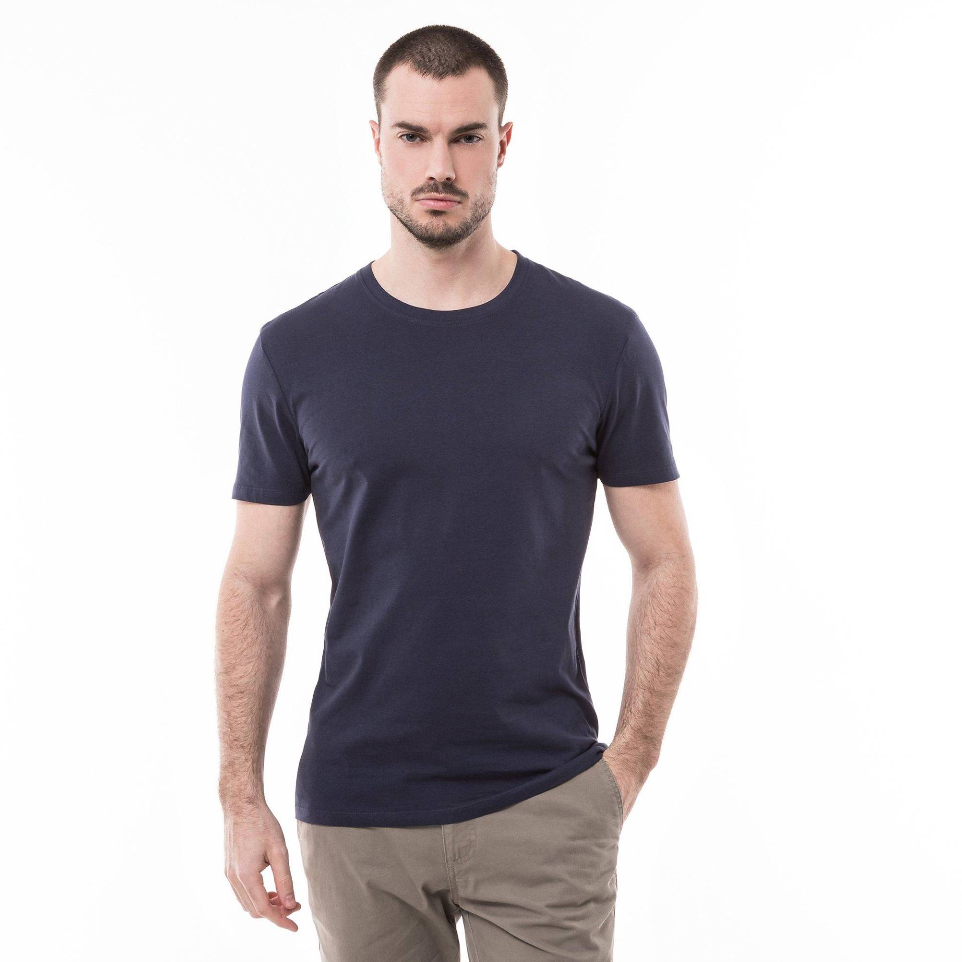 T-shirt, Classic Fit, Kurzarm Herren Saphirblau M von Manor Man