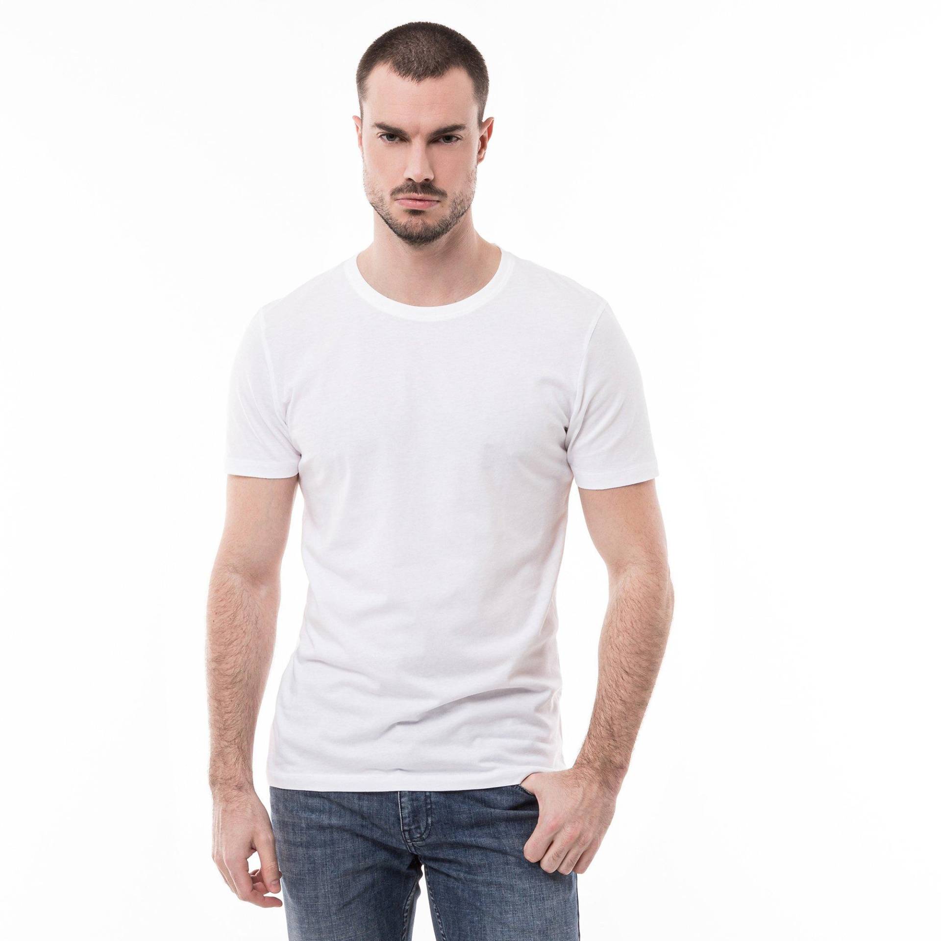 T-shirt, Classic Fit, Kurzarm Herren Weiss S von Manor Man