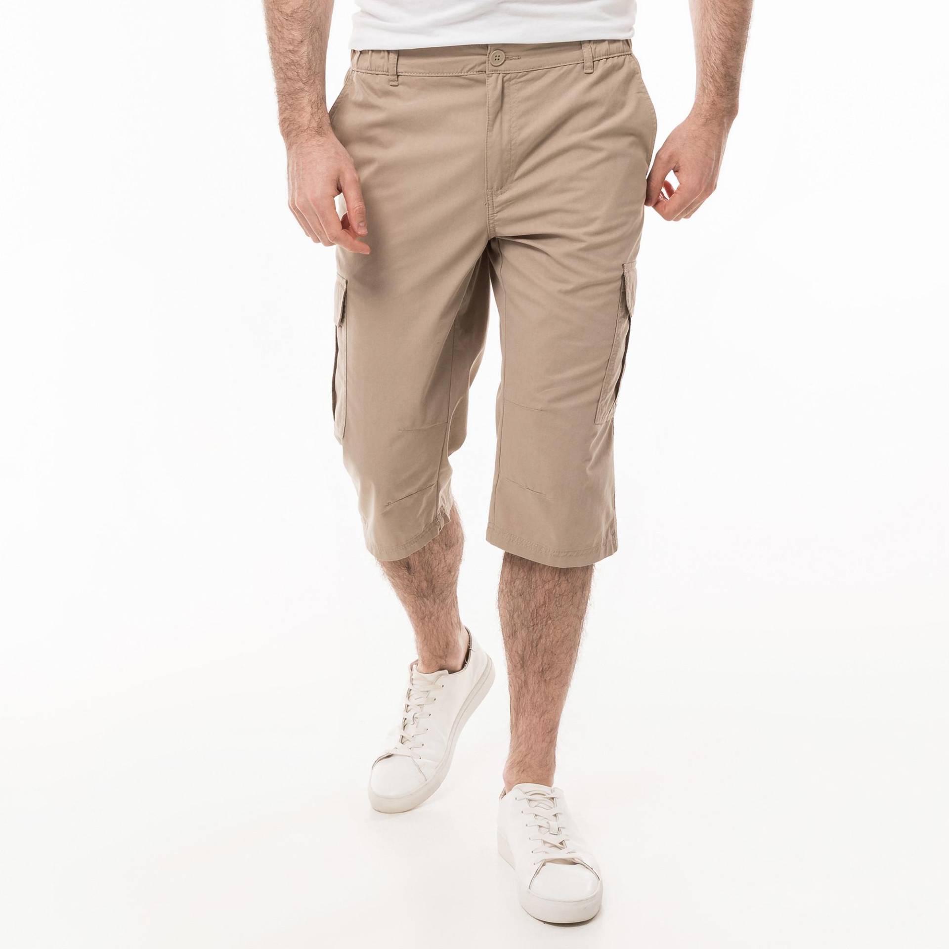 Hose, Regular Fit, 3/4-länge Herren Beige 3XL von Manor Man