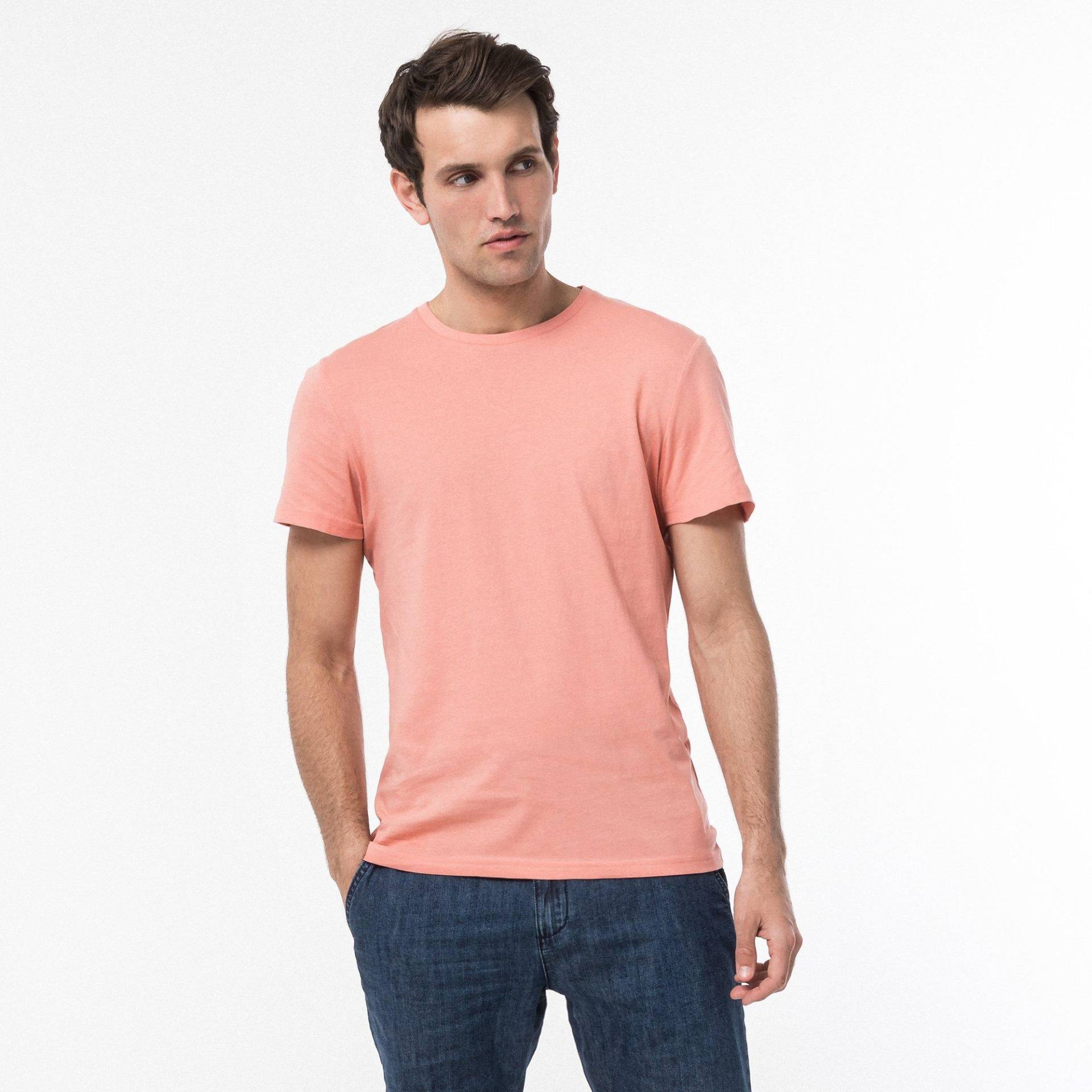 T-shirt, Rundhals, Kurzarm Herren Apricot M von Manor Man