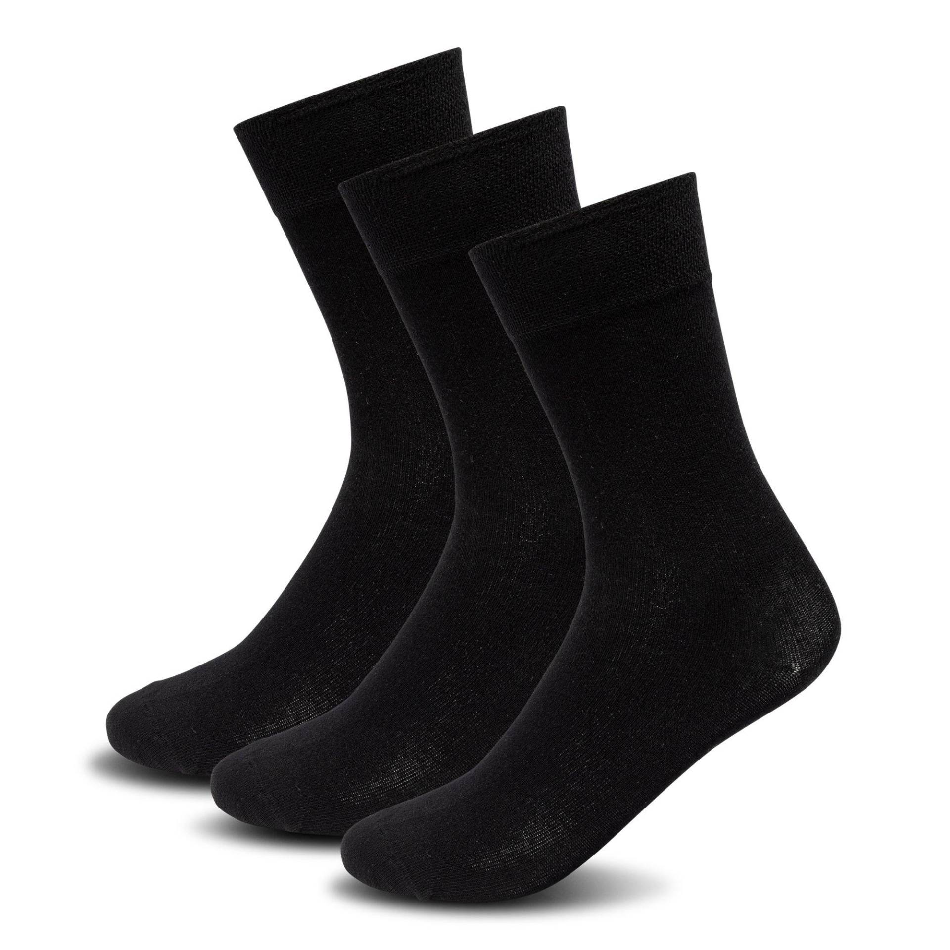 Triopack, Wadenlange Socken Herren Black 39-42 von Manor Man