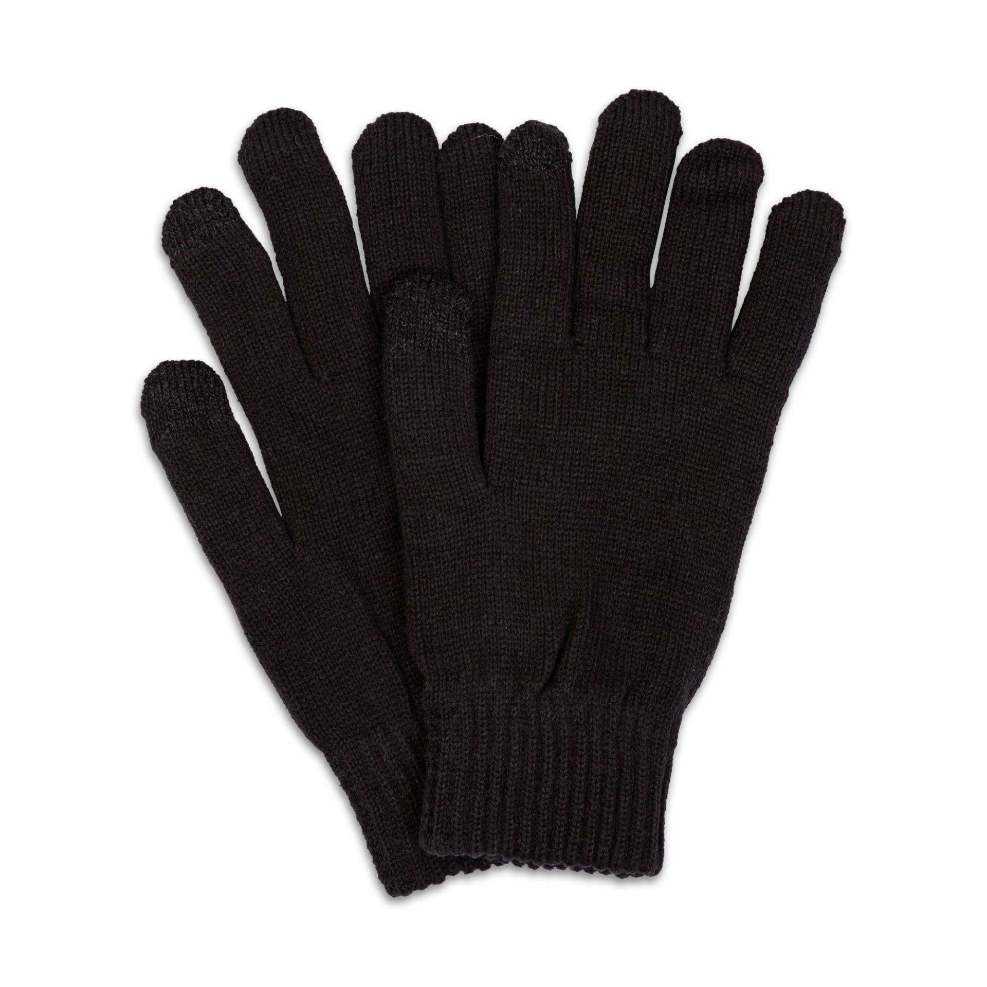 Strickhandschuhe Herren Black L/XL von Manor Man