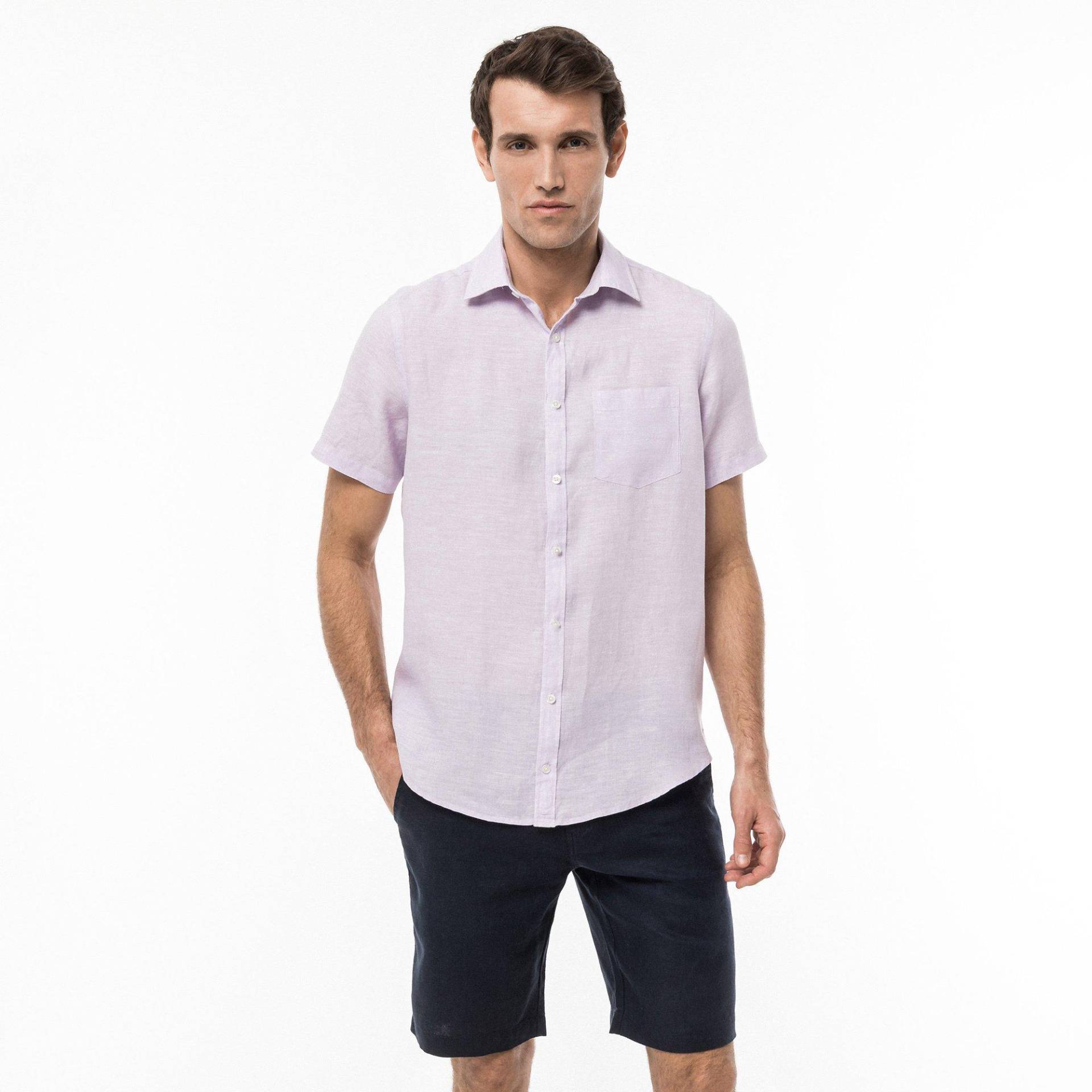 Hemd, Classic Fit, Kurzarm Herren Violett L von Manor Man