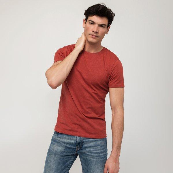 T-shirt, Classic Fit, Kurzarm Herren Rot S von Manor Man