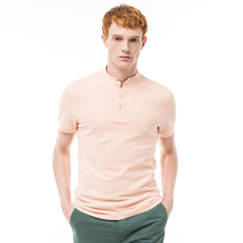 Poloshirt, Kurzarm Herren Apricot L von Manor Man