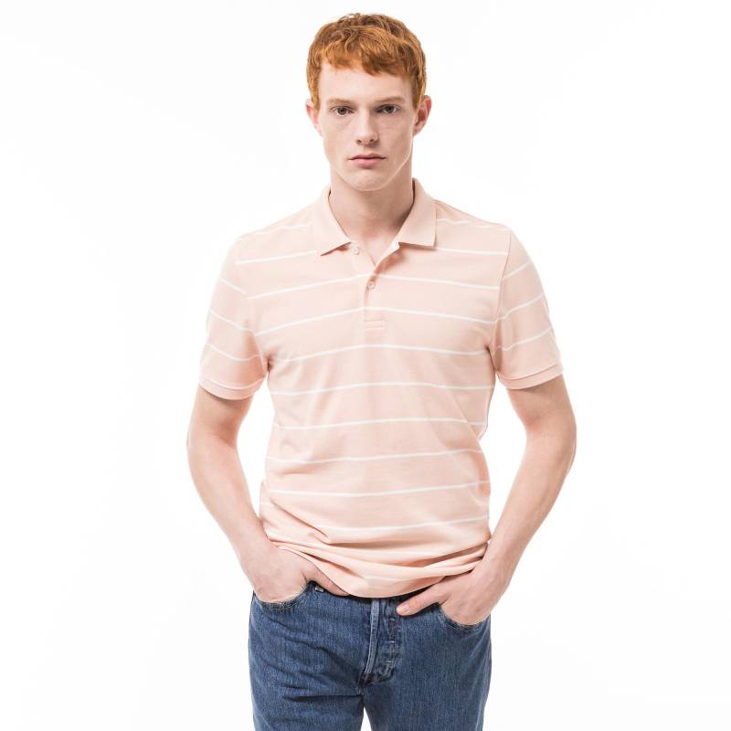 Poloshirt, Kurzarm Herren Apricot M von Manor Man