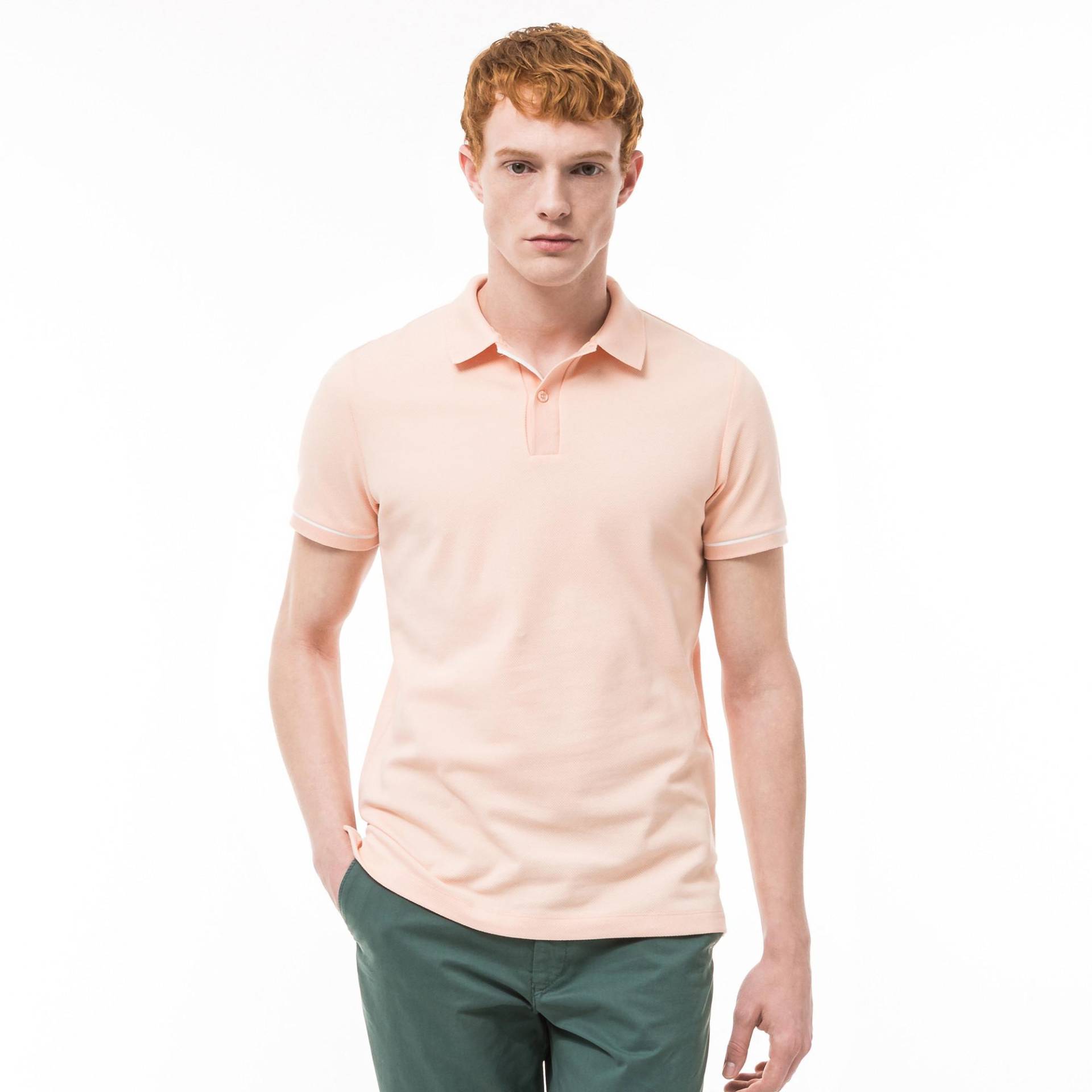 Poloshirt, Kurzarm Herren Apricot XXL von Manor Man