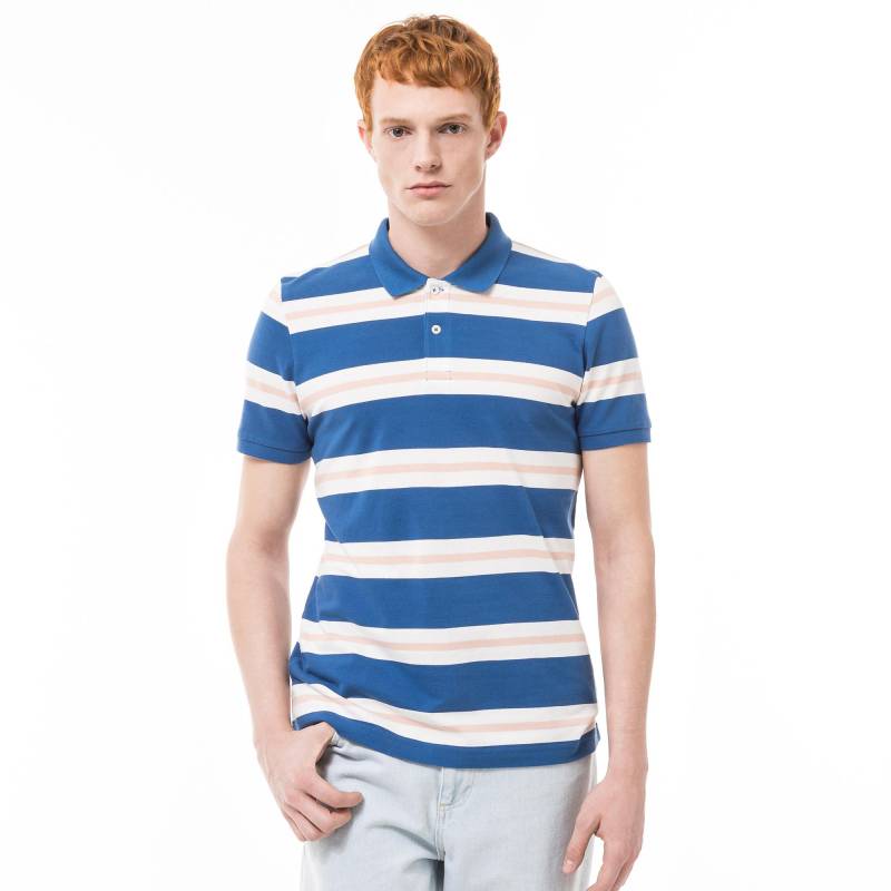 Poloshirt, Kurzarm Herren Indigo S von Manor Man