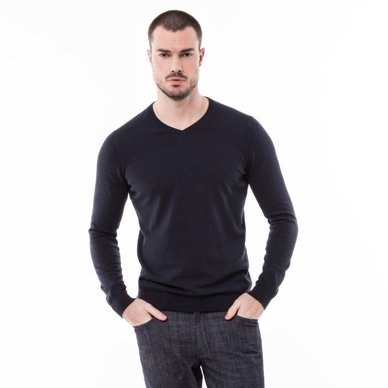 Pullover, Classic Fit, Langarm Herren Marine S von Manor Man