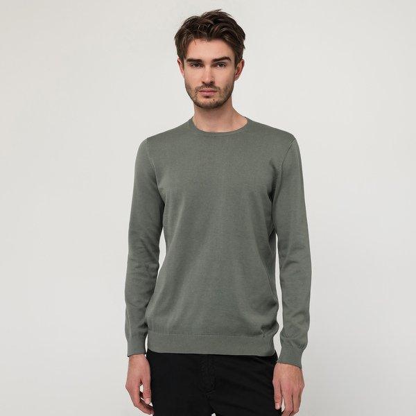 Pullover, Rundhals, Langarm Herren Grün L von Manor Man