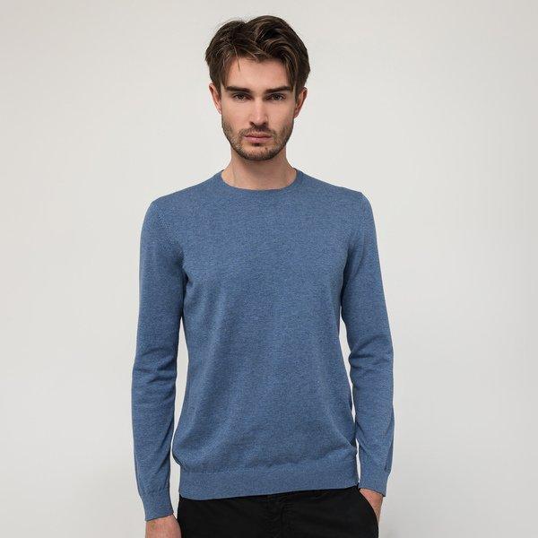 Pullover, Rundhals, Langarm Herren Indigo S von Manor Man