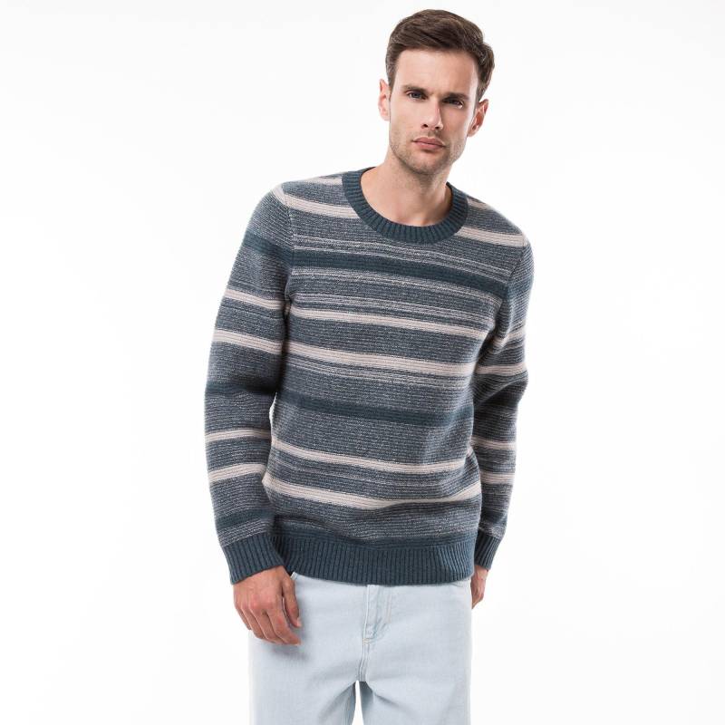 Pullover, Rundhals Herren Petroleumblau L von Manor Man