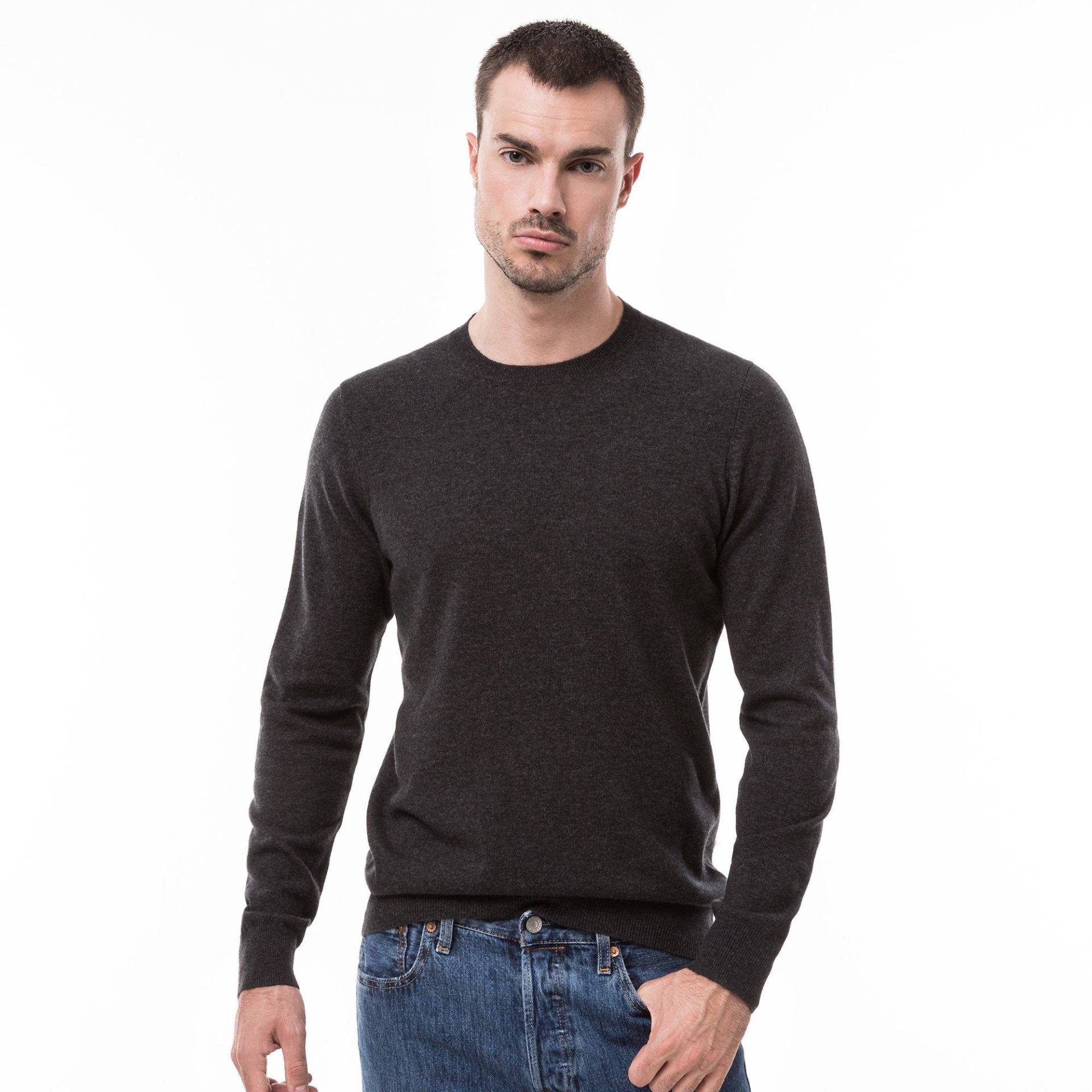 Pullover, Rundhals Herren Anthrazit L von Manor Man