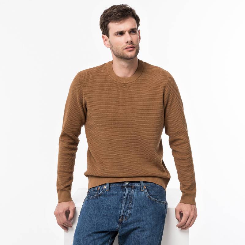 Pullover, Rundhals Herren Senfgelb L von Manor Man