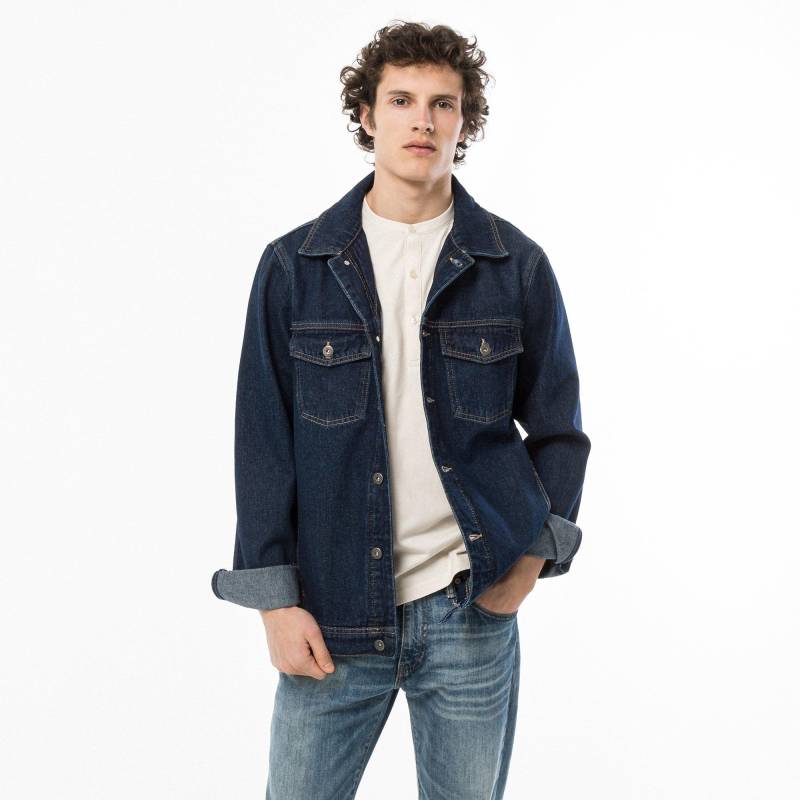 Jeansjacke Mit Knöpfen Herren Dunkelblau M von Manor Man