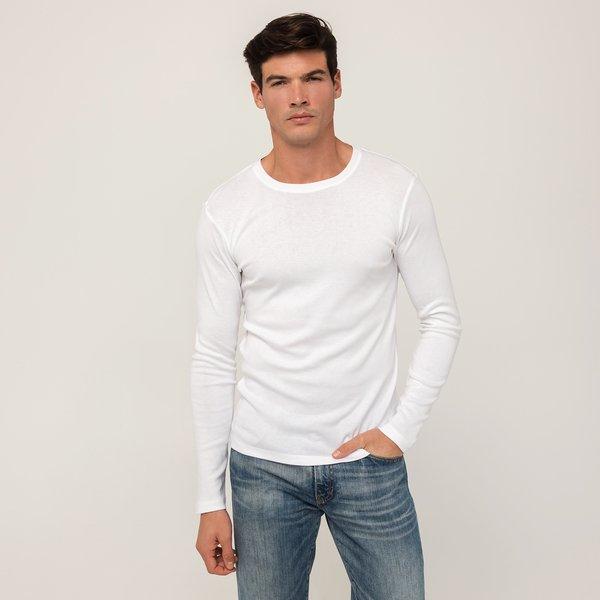 T-shirt, Modern Fit, Langarm Herren Weiss XL von Manor Man
