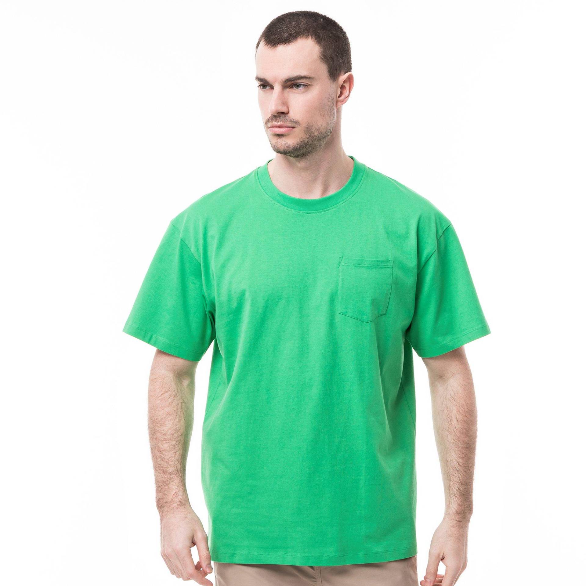 T-shirt, Rundhals, Kurzarm Herren Grün L von Manor Man