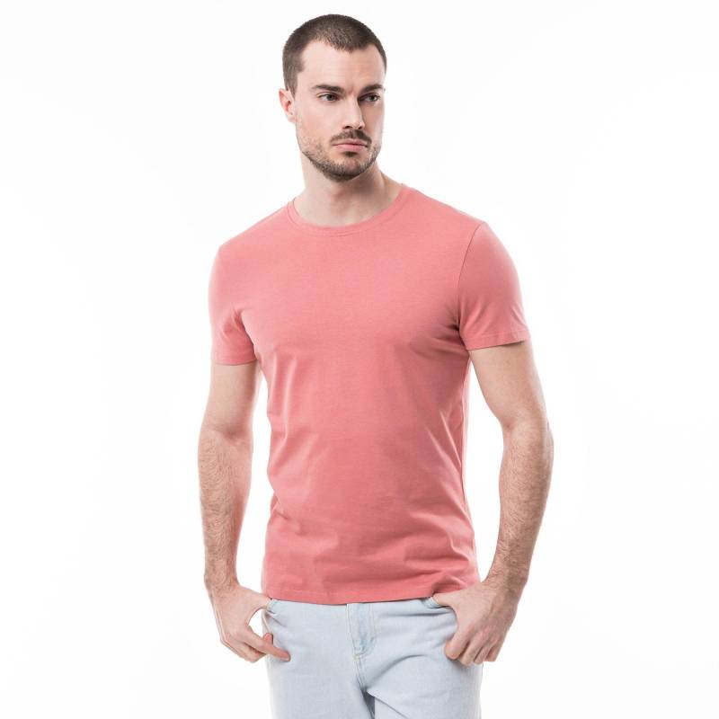 T-shirt, Rundhals, Kurzarm Herren Rosa S von Manor Man