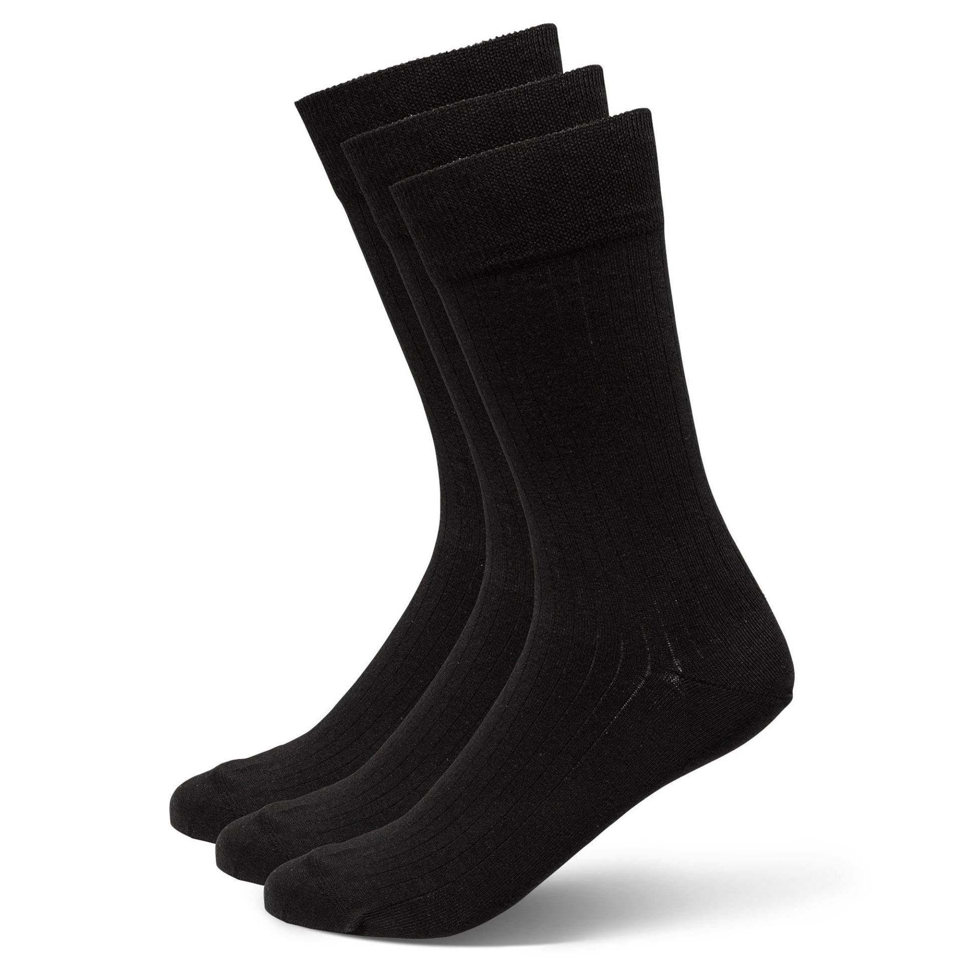 Triopack, Wadenlange Socken Herren Black 43-46 von Manor Man